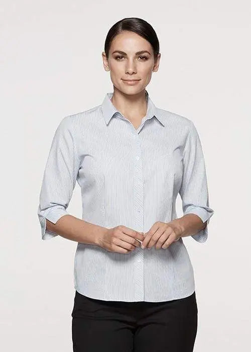 Aussie Pacific Ladies Bayview 3/4 Sleeve Shirt 2906T Metro Workwear.